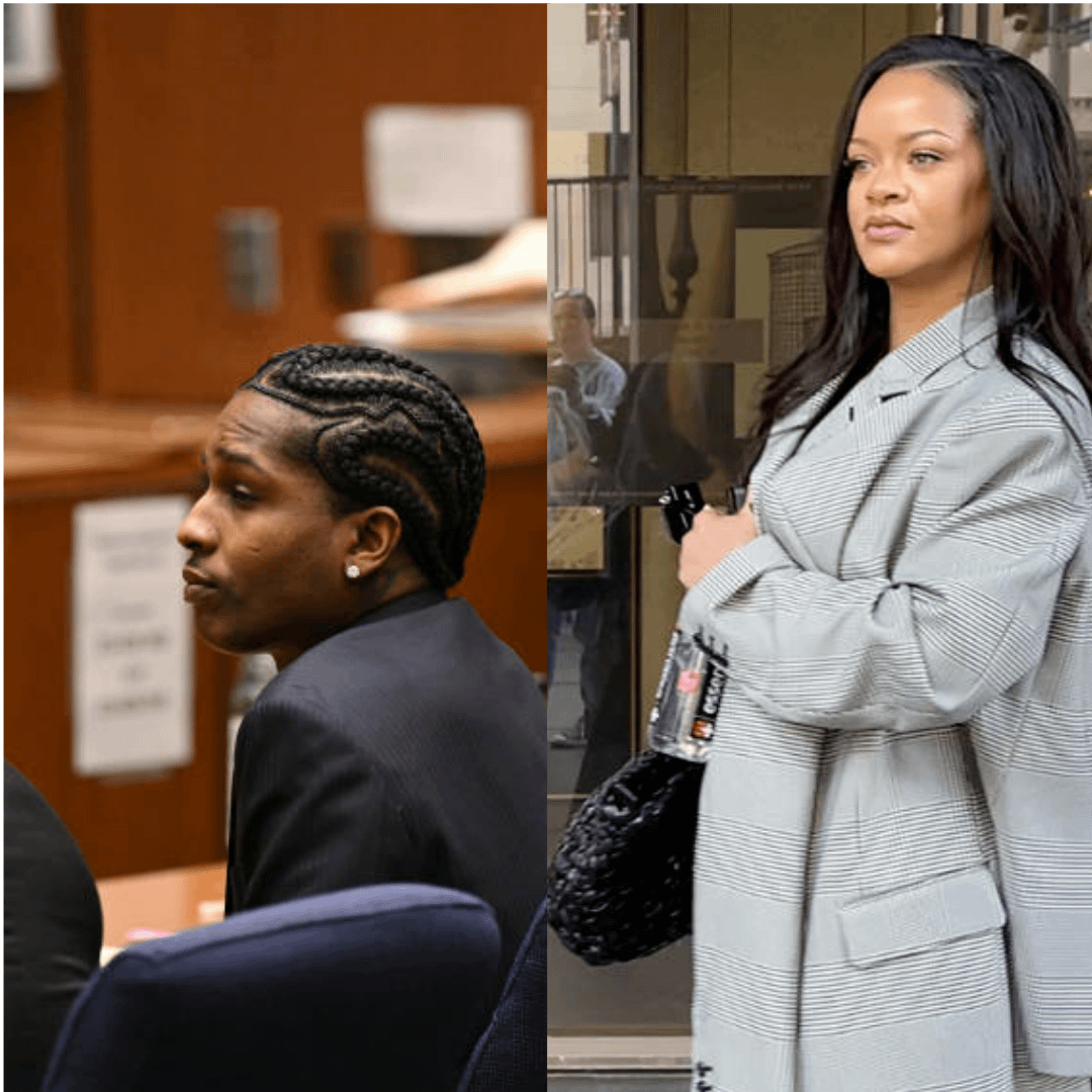 A$ap Ricky e Rihanna no Clara Shortridge Foltz Criminal Justice Center em Los Angeles.